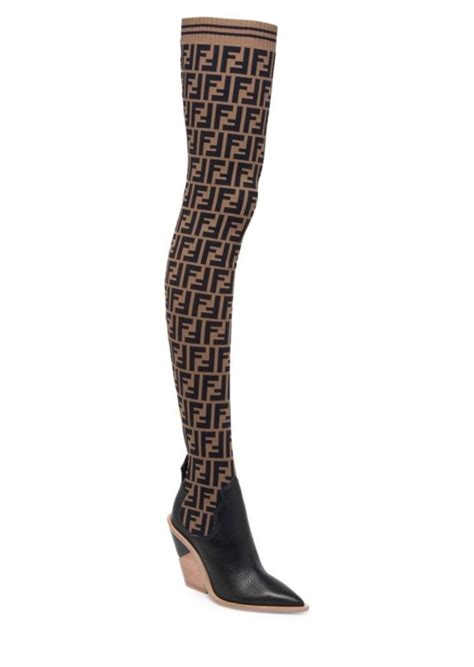 fendi boots for woman|Fendi thigh high sock boots.